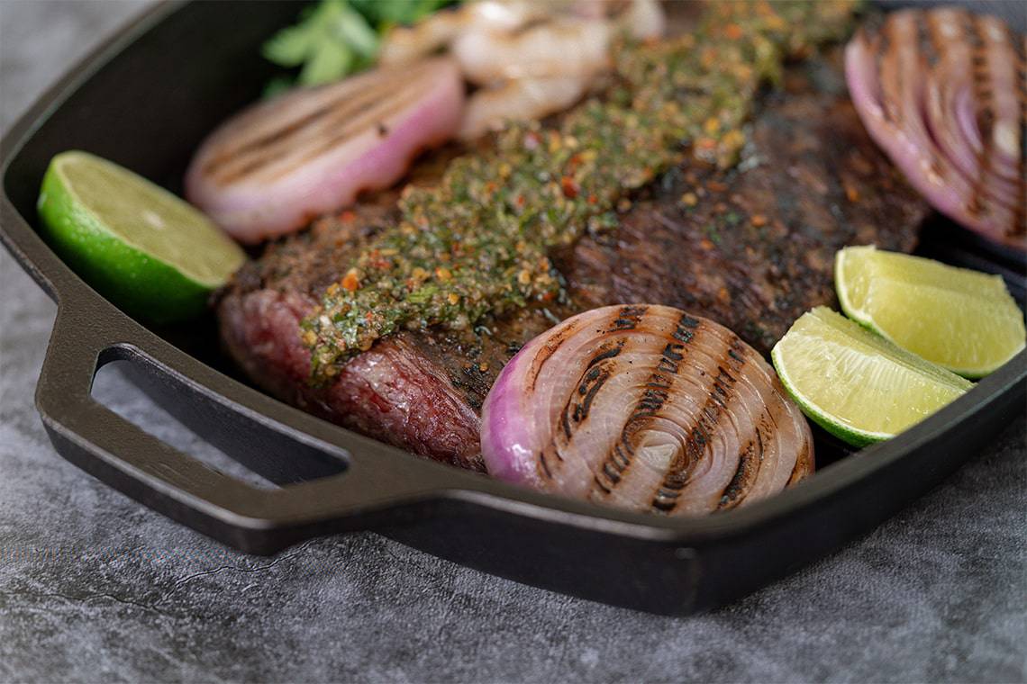 Chimichurri Steak with Red Onions