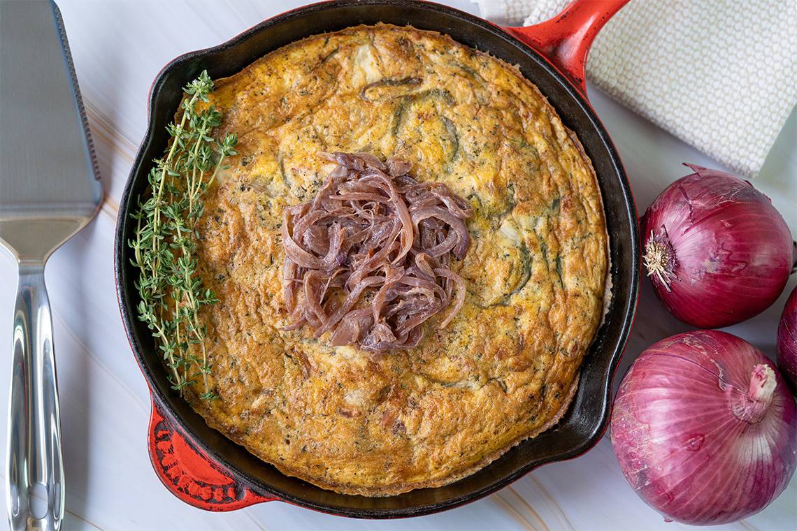 Frittata Recipe with Red Onions