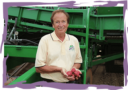 Nick at Plover River Farms growing produce for your mashed potatoes recipe