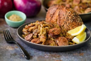 Kielbasa & Red Onion Skillet