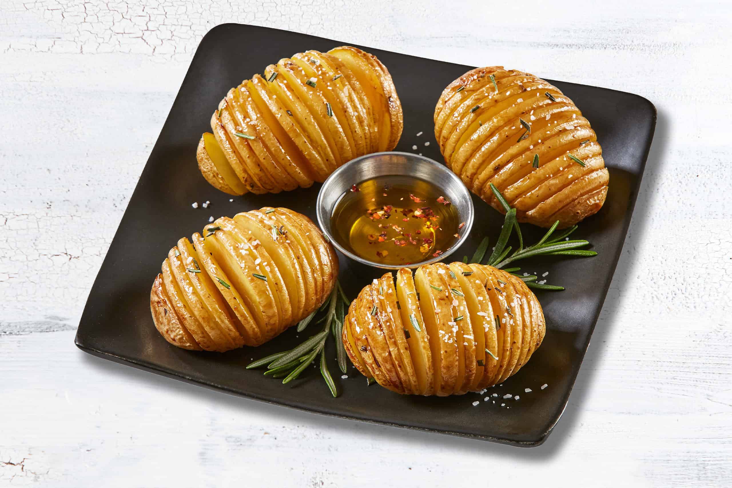 Balsamic Roasted Yellow Hasselback Potatoes