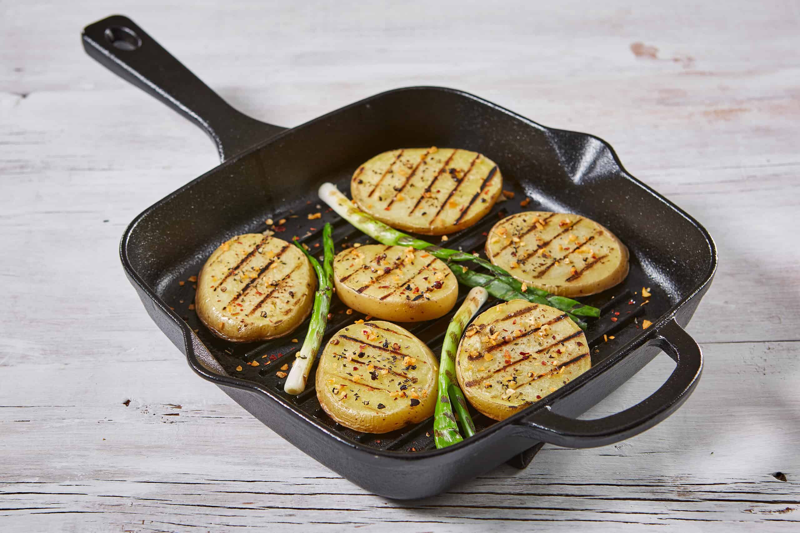 Yellow Grilled Potatoes Planks