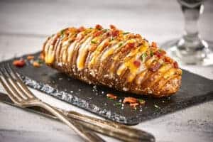 Russet Potato Recipes - Cheesy Hasselback Russet Potato